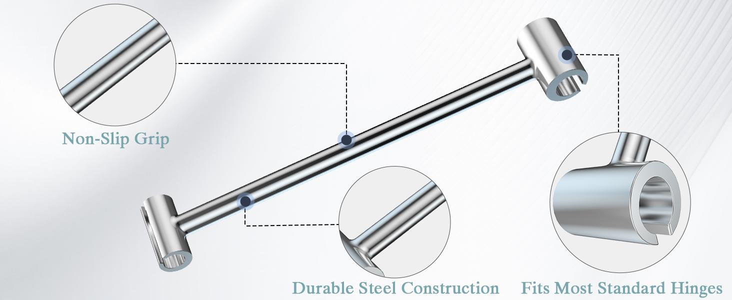 Door Hinge Adjustment Tool, 14-19mm Hinges Gap Adjusting Wrench, Upgraded Door Henge Repair Tool, Door Gap Tool for Flag Hinge Steel Double-Ended Door Henge Repair Wrench