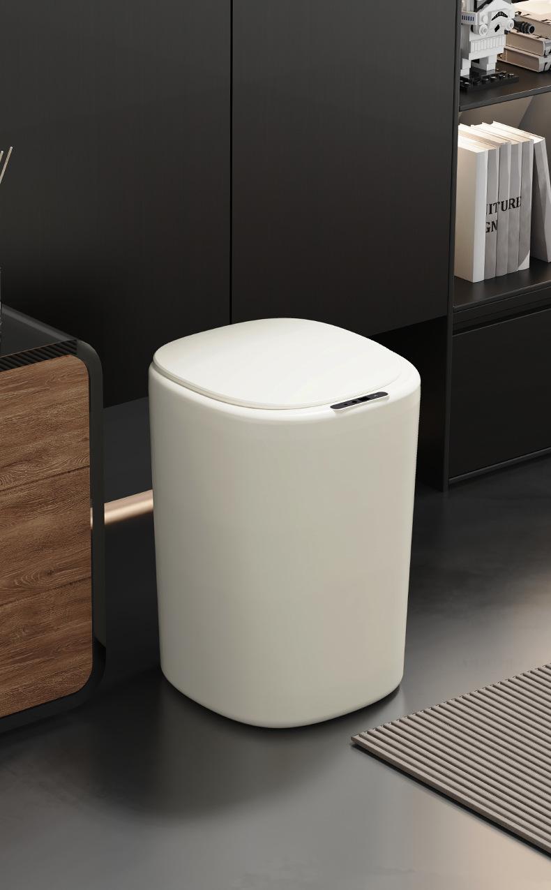 Touchless trash can, patented automatic bag-sucking trash can design, 3.6-gallon smart trash can, automatic sensor lid trash can, battery-operated, suitable for bathroom/kitchen/living room/bedroom, Christmas decoration