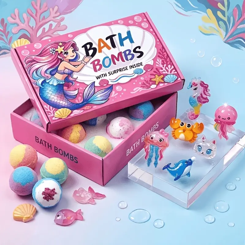 Ocean Theme Bath Salt Ball Gift Set, Colorful Aromatherapy Bath Bombs for Relaxing Bath Time, Perfect for Christmas, Birthdays & Special Occasions