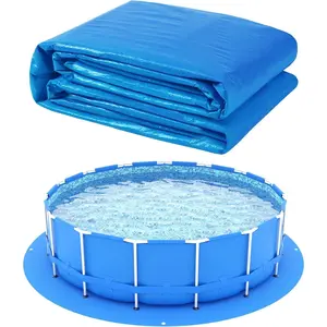 16 x 16 Ft Swimming Pool Ground Cloth Round Swimming Pool Tarpaulin Tarp for Above Ground Swimming Pools Heavy Duty Pool Ground Mat Protector Pad Prevents Punctures