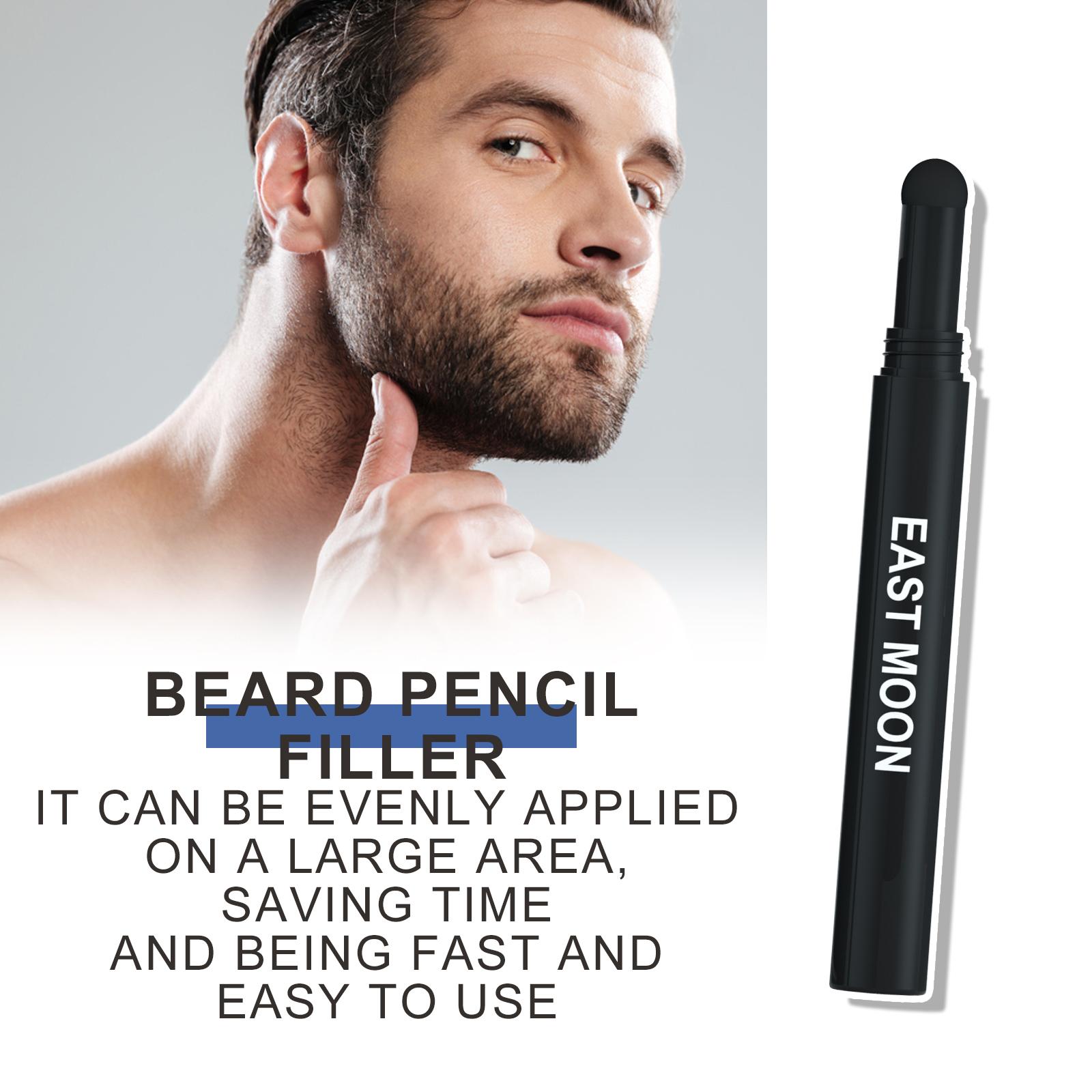 East Moon 3-in-1 Unscented Beard Shaping Pen Kit with Brush, Waterproof Sweatproof Filler Tool for Men, Long-Lasting Beard Care Solution for Patchy Areas