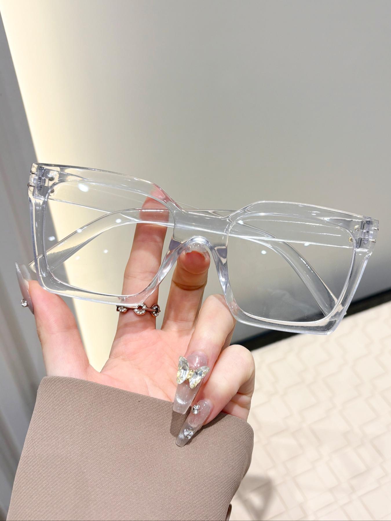 Women's Rectangular Casual Simple Flat Mirror, Leopard Pattern Eyeglasses, Ideal for Daily Office Commute, Leisure Activities, Stylish and Functional Design