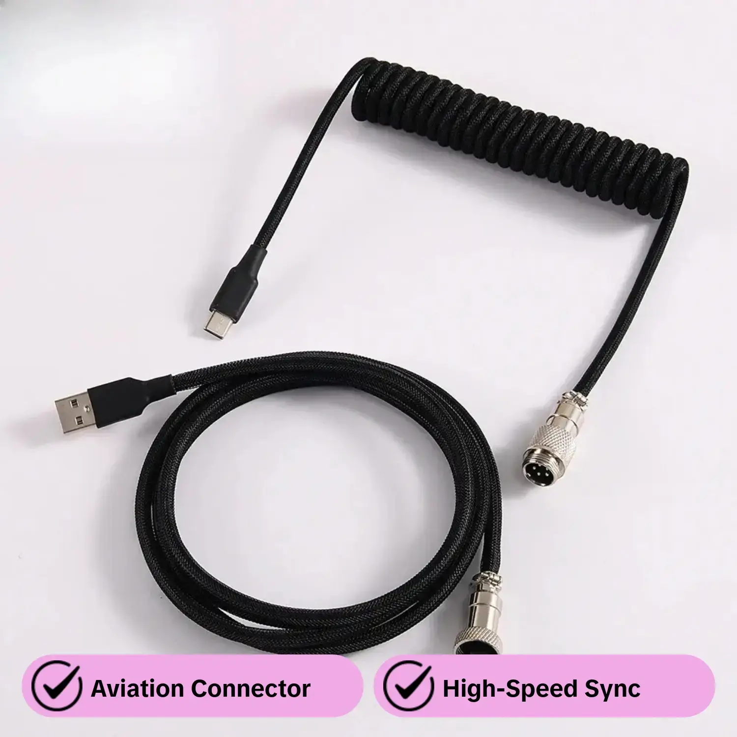 Keyboard Cable GX12 USB2.0 Aviation Connector Wires For Pc Data Cable Type C Computer Hardware Interface Accessories, Type C Wired, Data Sync Cable, USB Cables