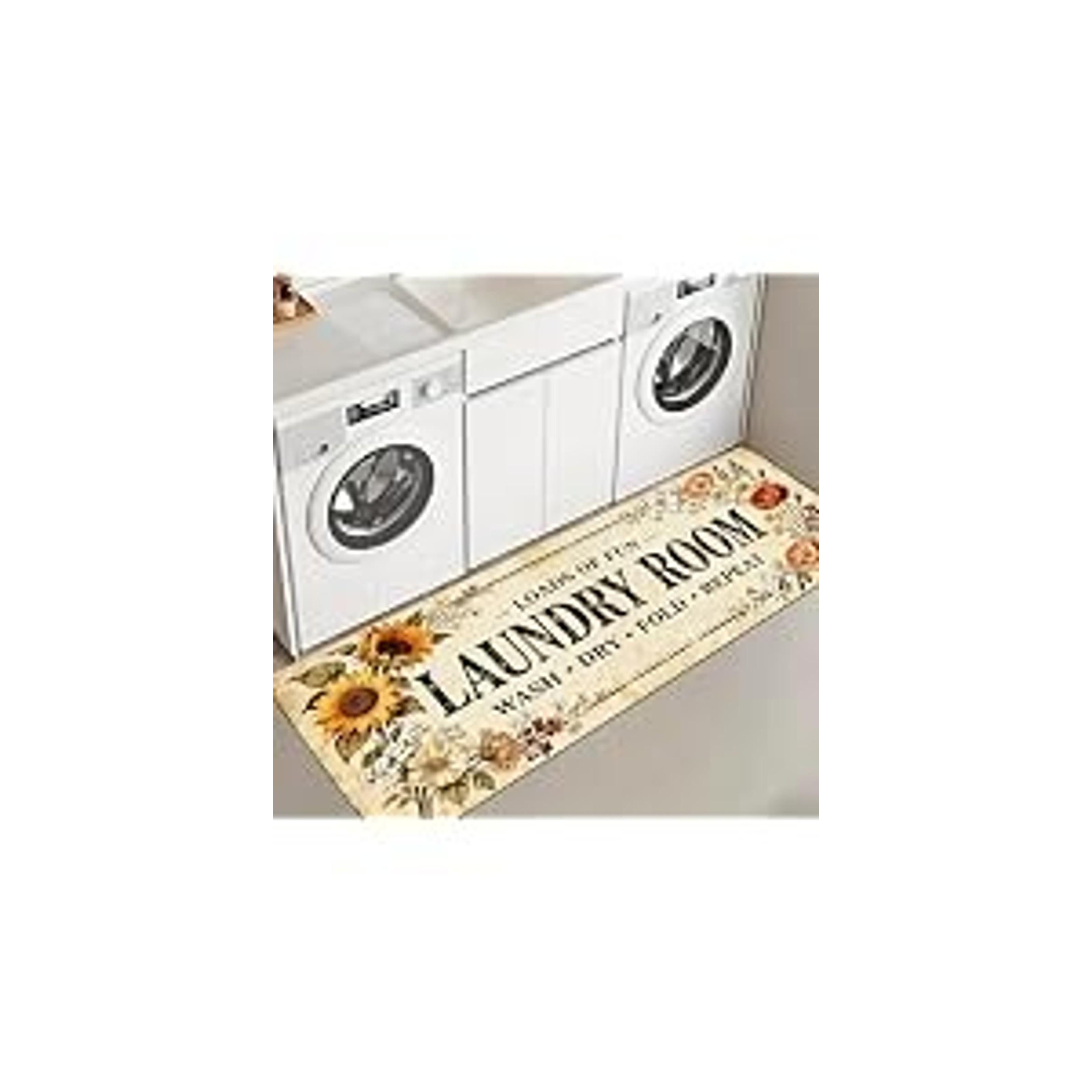 Brown Wood Non Slip Laundry Room Rug Runner 20" x 59" Washable Farmhouse Kitchen Bathroom Area Rug MatGift