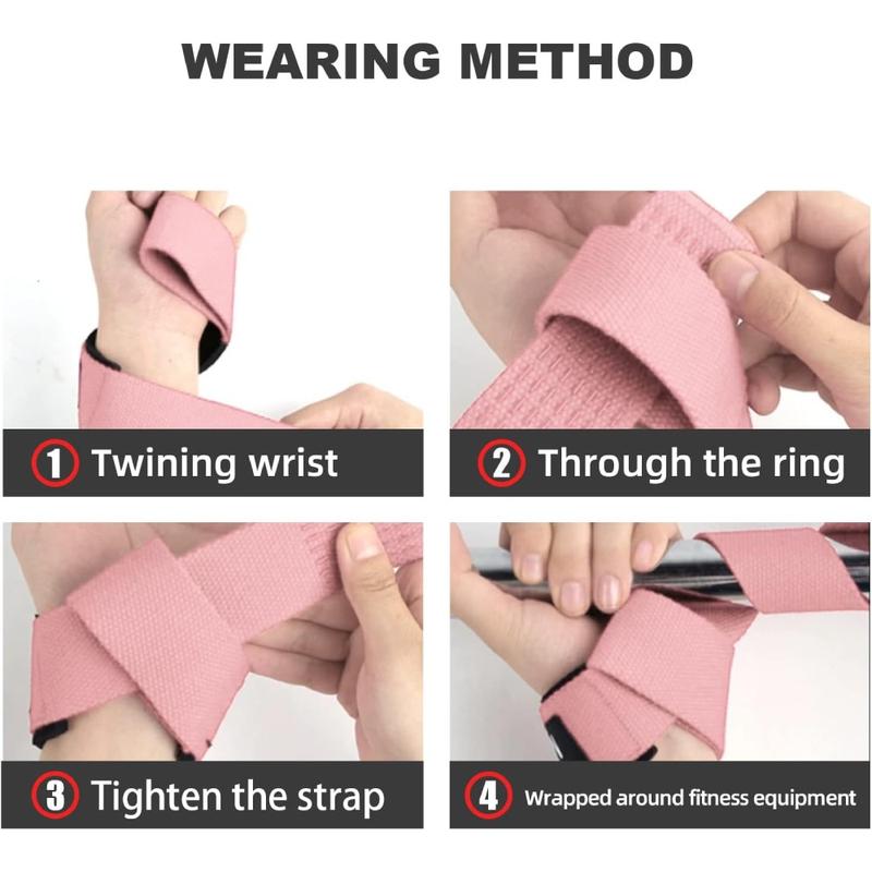 Adjustable Non-Slip Weightlifting Wrist Straps, Deadlift Straps, Power Training Fitness Assist Bands, Gym Support Sports Grip Bands, Set of 2