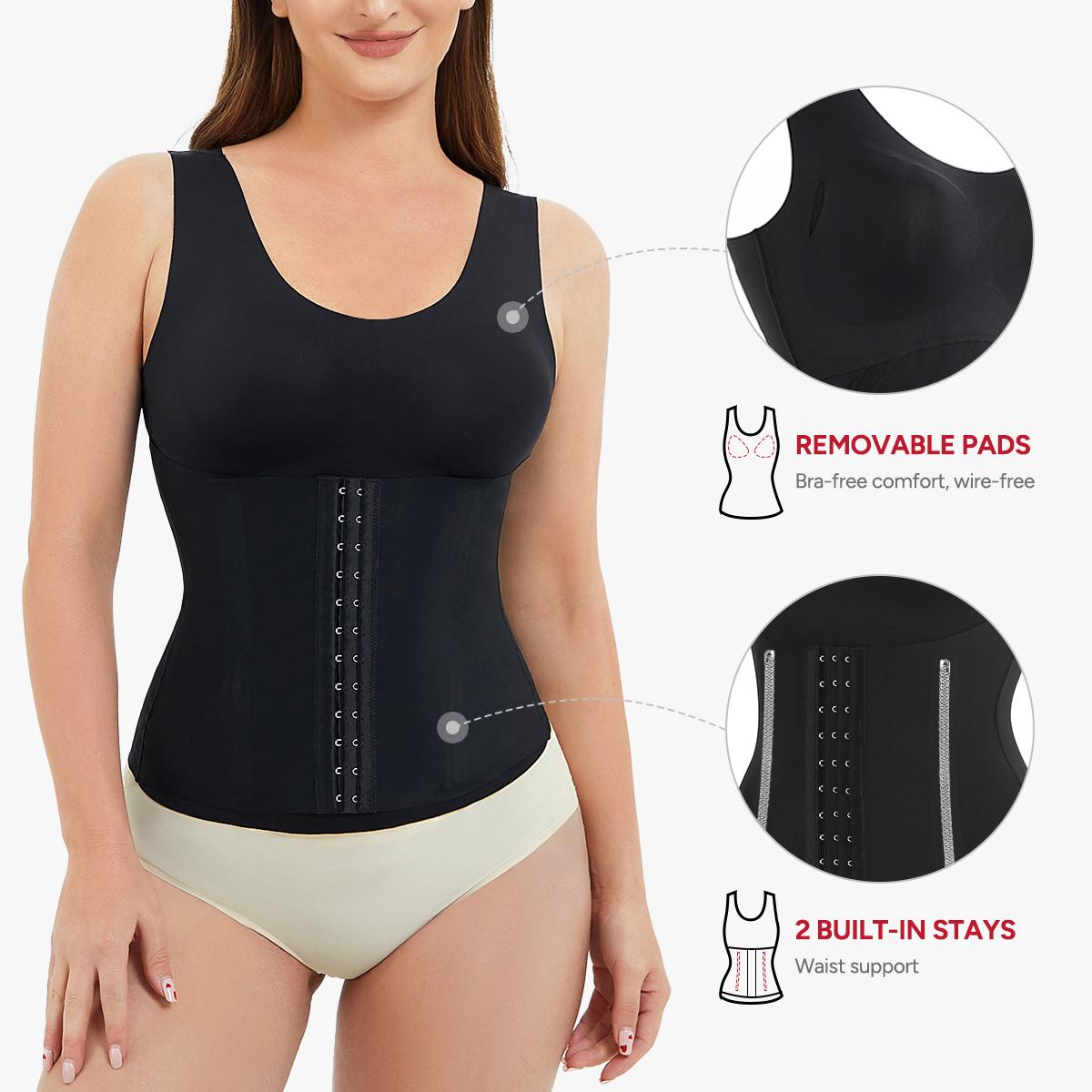 Nebility Fitness Belt Corset Camisole With Built In Bra Abdominal Support Tank Top Tummy Tuck Garment Shapewear Basic Compression Womenswear