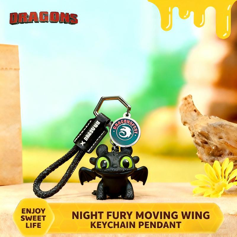 How to Train Your Dragon Toothless Glow in the Dark Keychain, Glowing Eyes and Moving Wings, Backpack Zipper Decoration, Christmas Gift, Home Decor, Birthday Present, Keychain Pendant