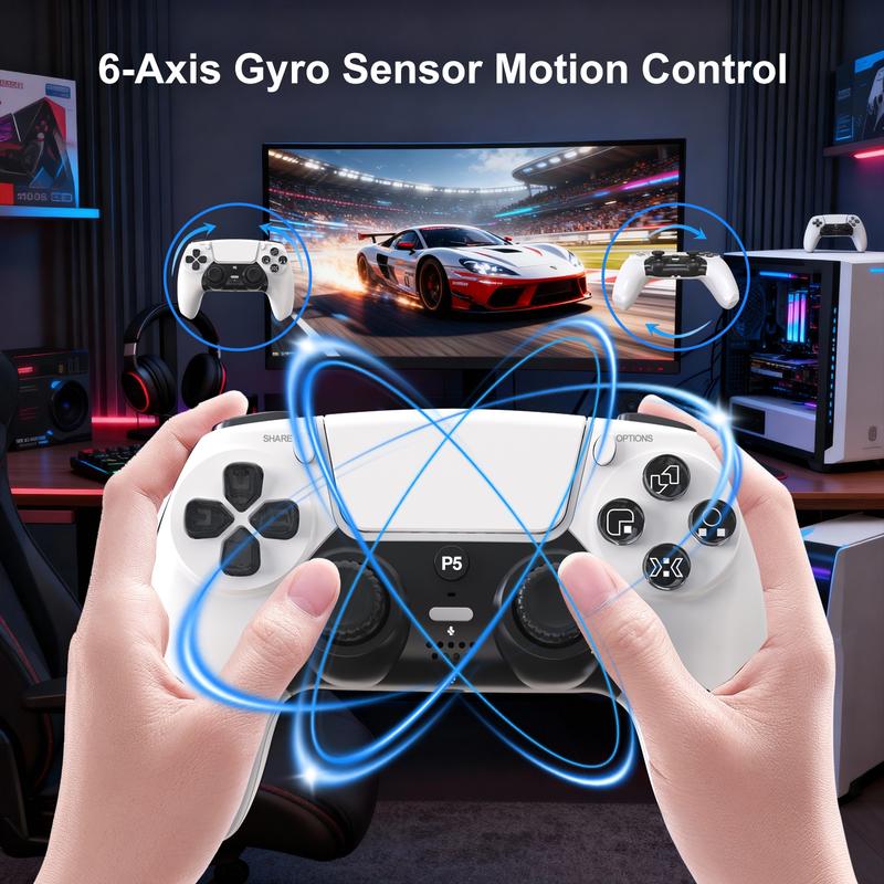P50 Wireless Bluetooth for P5 Games With Hall Effect Joysticks, Dual Vibration, Headphone Jack for PC, Wireless Game Controllers, Console Accessories, Perfect Gift for Gamers of All Ages