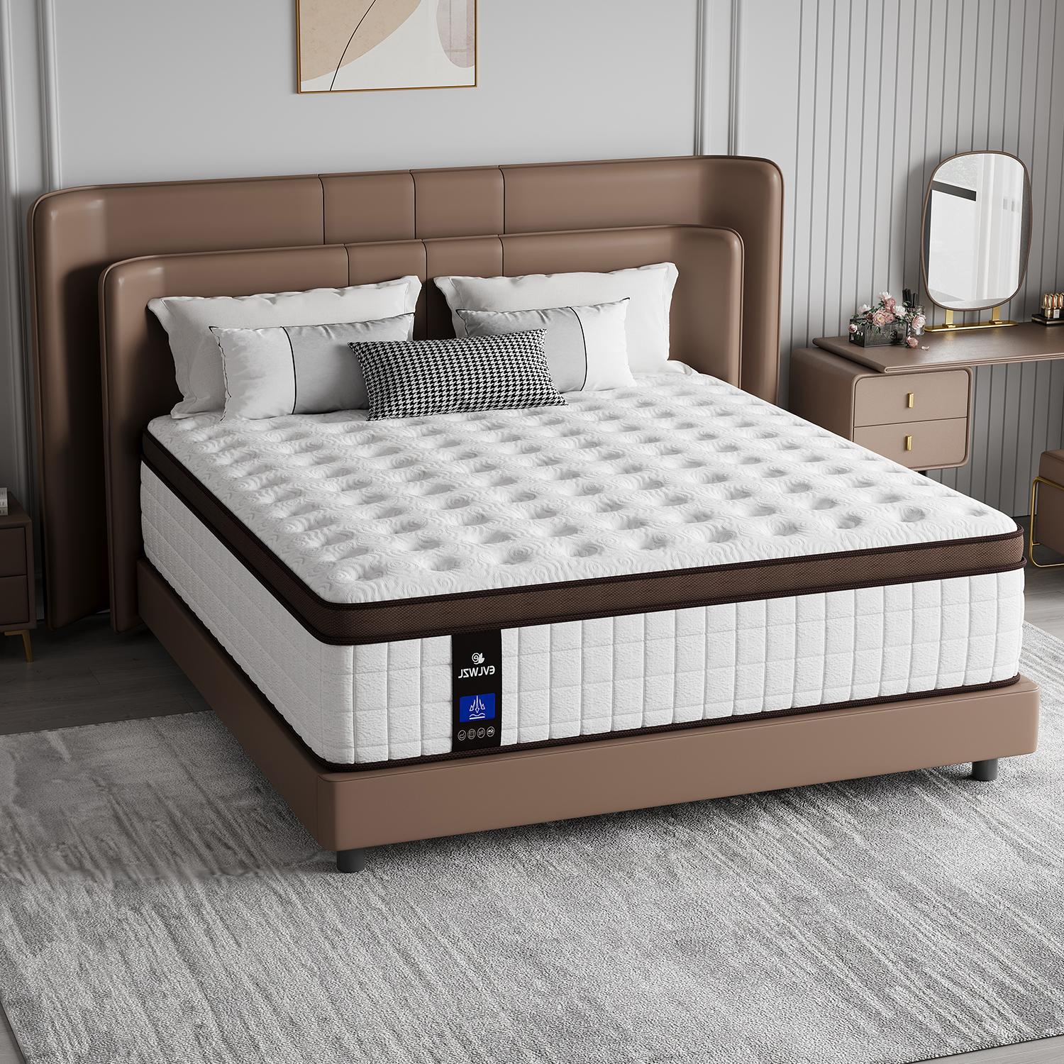 【miyedao】8/10/12/14 Inch Twin, Full, Queen, King Mattress Memory Foam And Spring, Hybrid MattressMedium Firmness, Lumbar Support, For Home Rooms Hotels, Boxed Halloween ChristmasGift Furniture Ergonomic mattress queen size mattress
