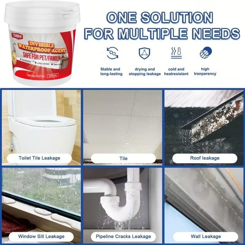 Invisible Waterproof Sealant with Brush, Quick-Dry Transparent Repair Glue, Durable Sealing Paint for Shower, Walls, Roof, DIY Home Improvement