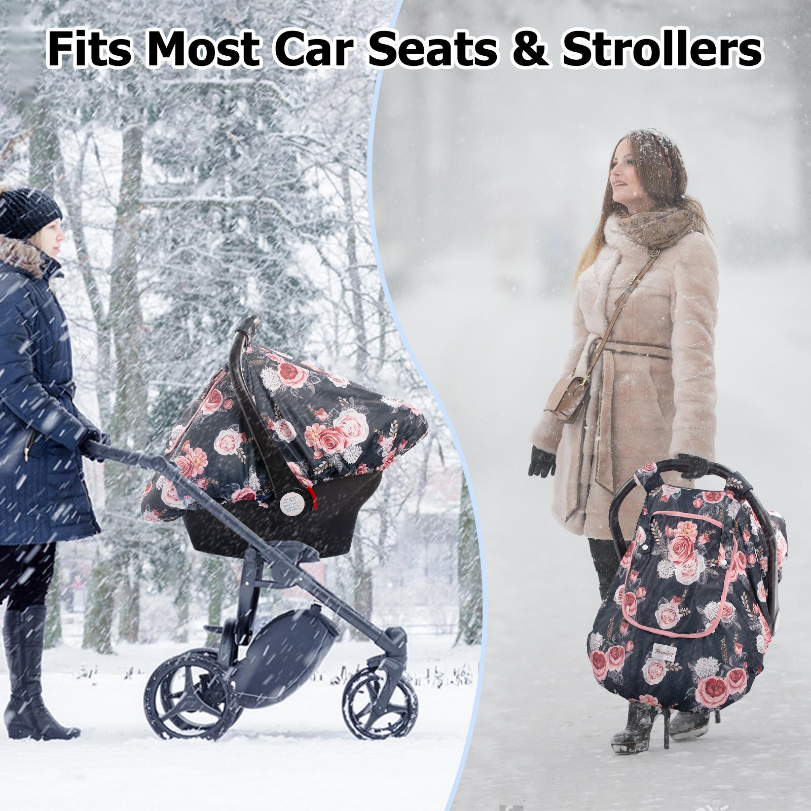 Minky Baby Car Seat Cover, 3 in 1 Carseat Cover, Soft and Breathable Carseat Cover for Infant, Baby Items, Newborn Necessities