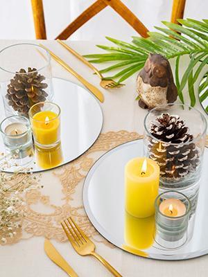 12 Pack Mirror Centerpieces for Tables, 12" Round Mirrors for Centerpieces Wedding Party Mirror Tiles Christmas Decorations, 2MM