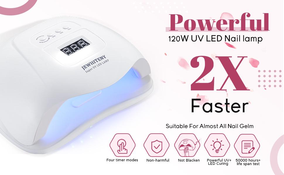 JEWHITENY 43PCS Gel Nail Polish Kit with U V Light 120W LED Nail Lamp 40 Colors Gel Nail Polish Set Manicure Tools All-In-One Nail Gel Kit