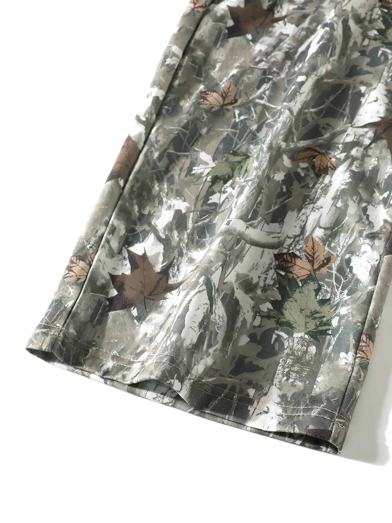 Women's Camo Wide Leg Pants with Pockets, Loose-Fit Adjustable Drawstring Waist, Casual Fashion for Spring Summer Fall, Adult Clothing