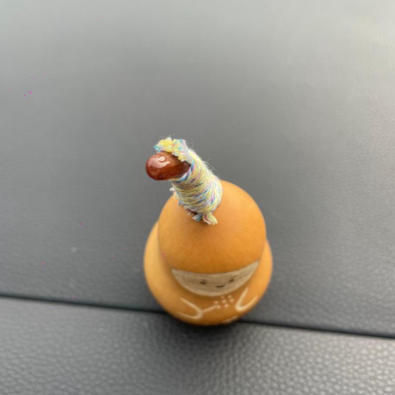 Natural Small Gourd Stencil Painting Hanging Decoration, Office Stress Relief Ornament, Lucky Emotion Stability Charm, Cute Heritage Craft