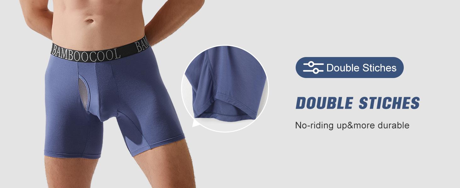 BAMBOO COOL Men's Breathable Underwear Moisture-Wicking Mesh Boxer Briefs Performance christmas gifts for men 4 &7 Pack Smooth Stretch