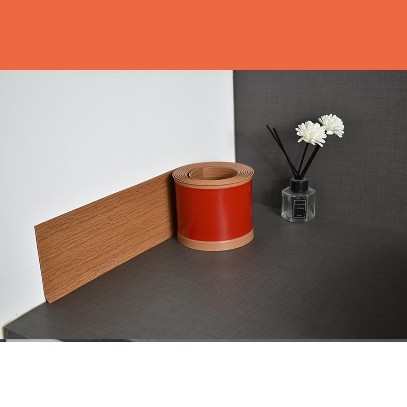 8cmx2meters PVC self-adhesive baseboard, Door Edges and Baseboard Decorative Strip, Self-adhesive with Wider Edges, Peel-and-stick Floor Trim with Removable Backing