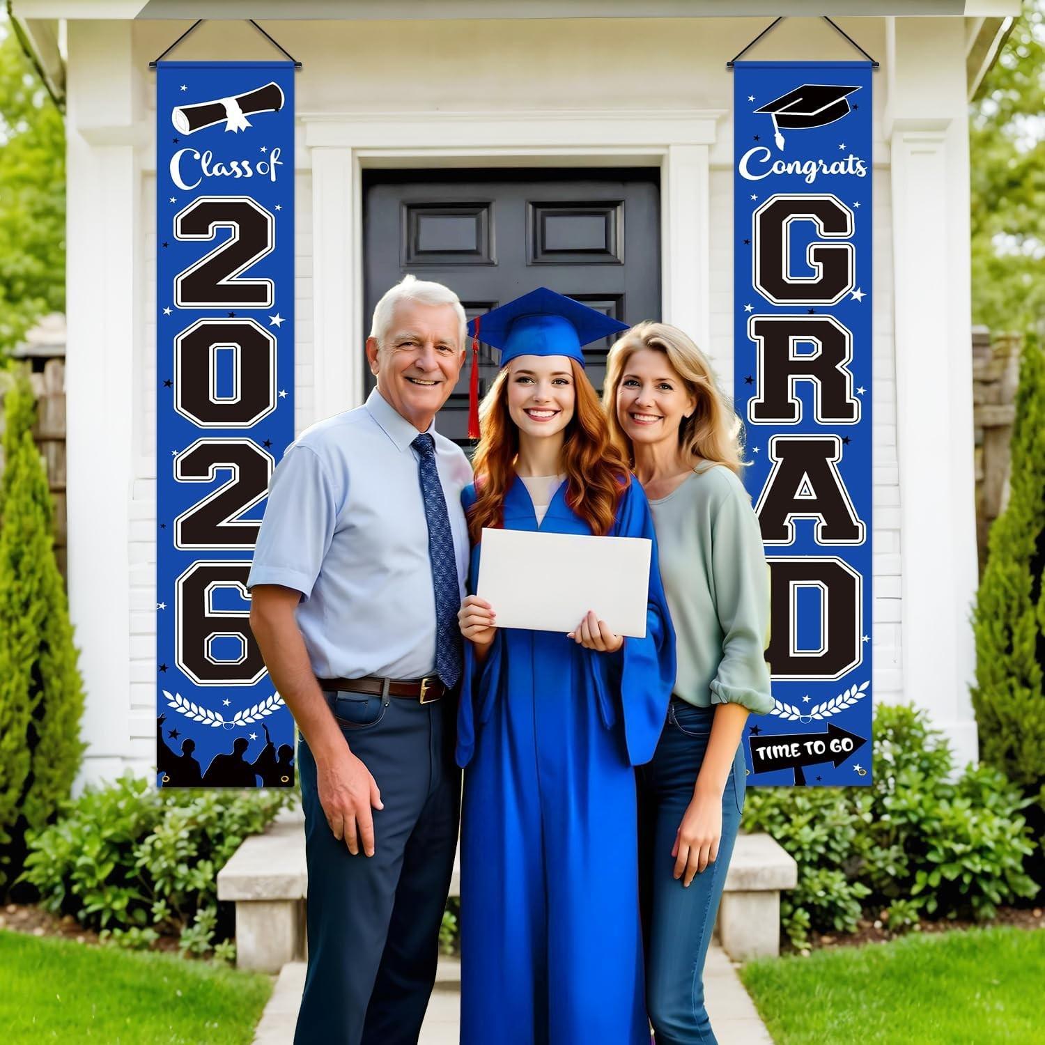 2026 Graduation Banner, 71x12 Inches, Blue, Perfect for Graduation Decorations, Congratulations Banner for Special Occasions