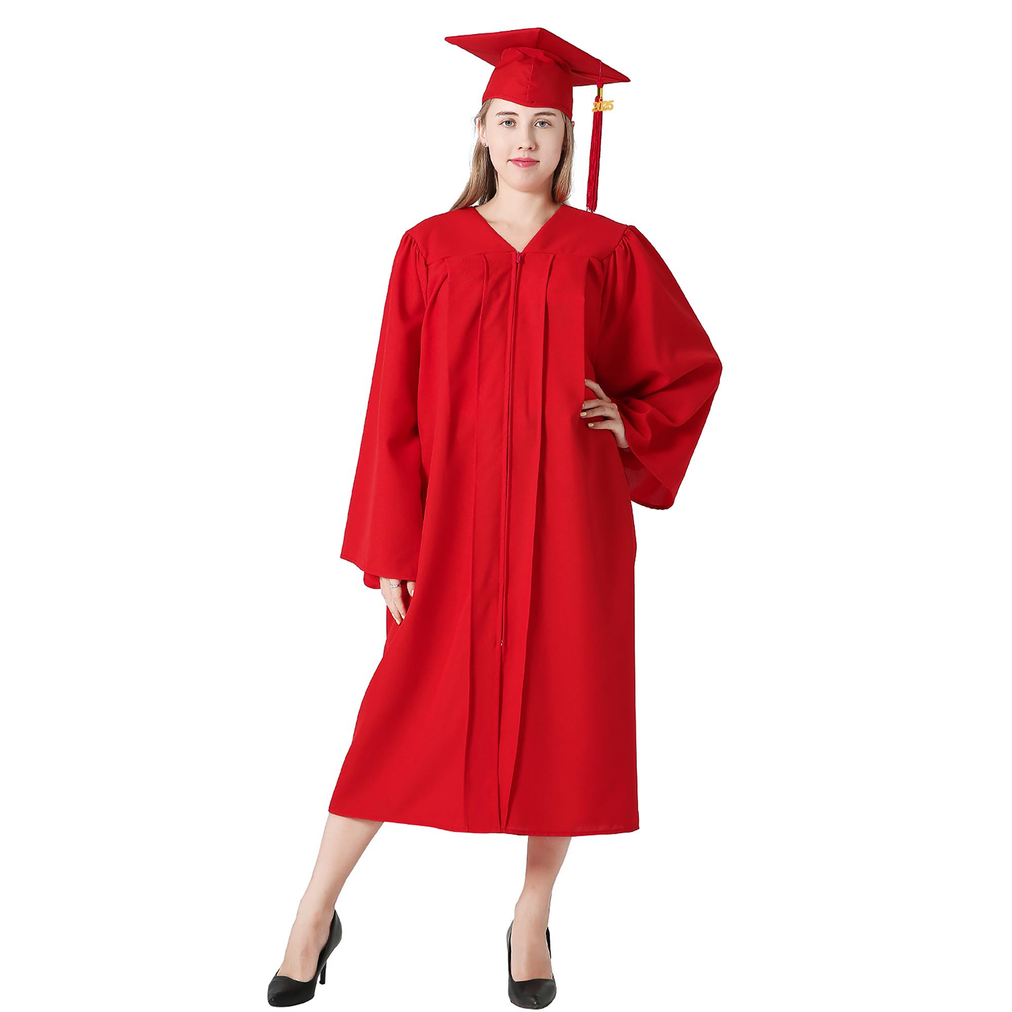 GRADUATIONMALL Class of 2026 Graduation Gown Set Premium Matte Bachelor Cap & Gown with Tassel High School & College Ceremony Essentials Multiple Colors Top Womenswear Clothes