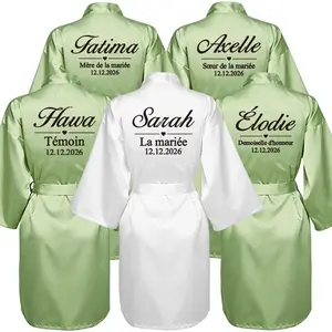 Customized Bridal Robes Name Date Robe for Bride Bridesmaid Bridal Party Women Personalized Special Gift