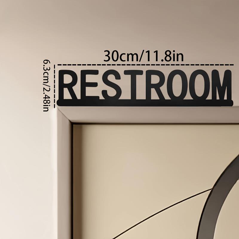 Classic Wooden Bathroom Sign, Irregular Shape Panel for Door and Wall Decor, Easy to Install, Home Decoration Accessory