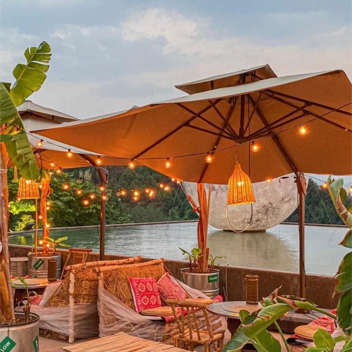 5m 10led Outdoor Solar String Lights, Warm, Adjustable 8 Light Modes, Waterproof, Camping, Decoration, Ambient Lighting