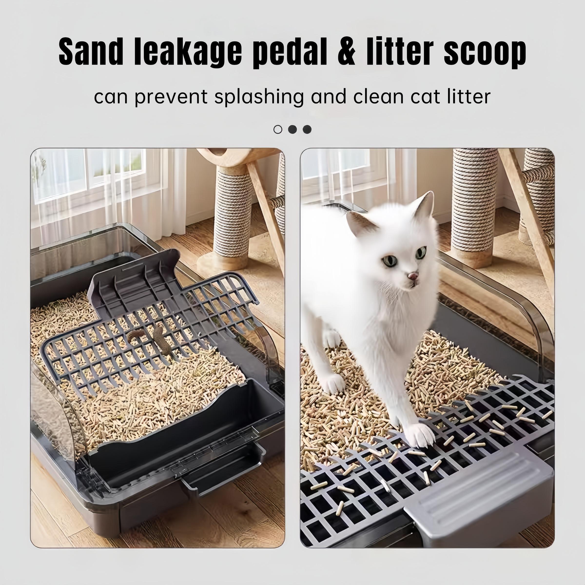 Large Sifting Cat Litter Box with Odor Lock, Privacy Lid & High Spill-Proof Walls, Smooth Surface Easy Clean, Suitable for All Cat Ages