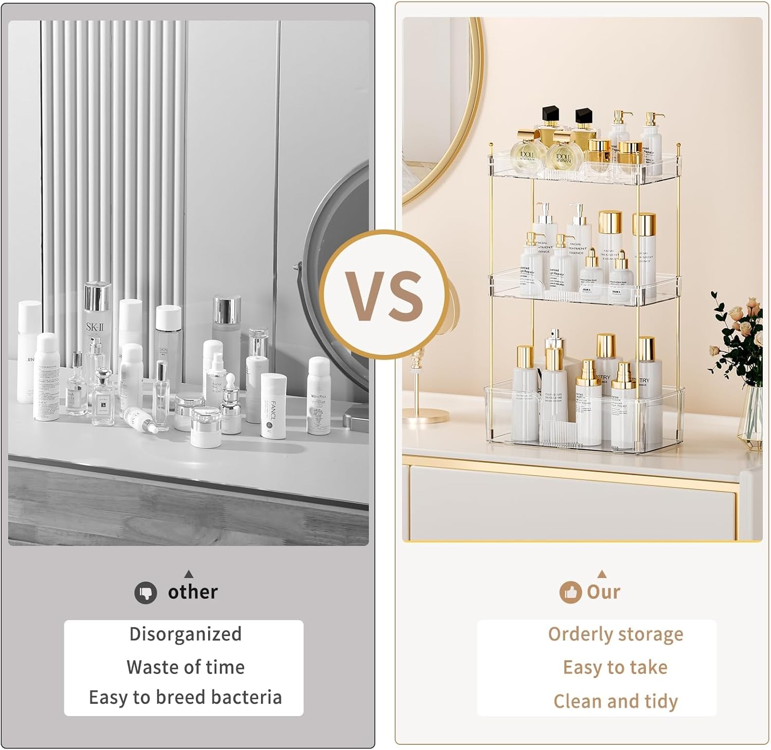 3-Tier Metal Fruit Vegetable Storage Basket with Hooks, Space-Saving Kitchen Organizer for Countertop, Pantry, Bathroom, Heavy Duty & Rust-Proof Design, Instantly Declutter Your Home! ,Deals for you days