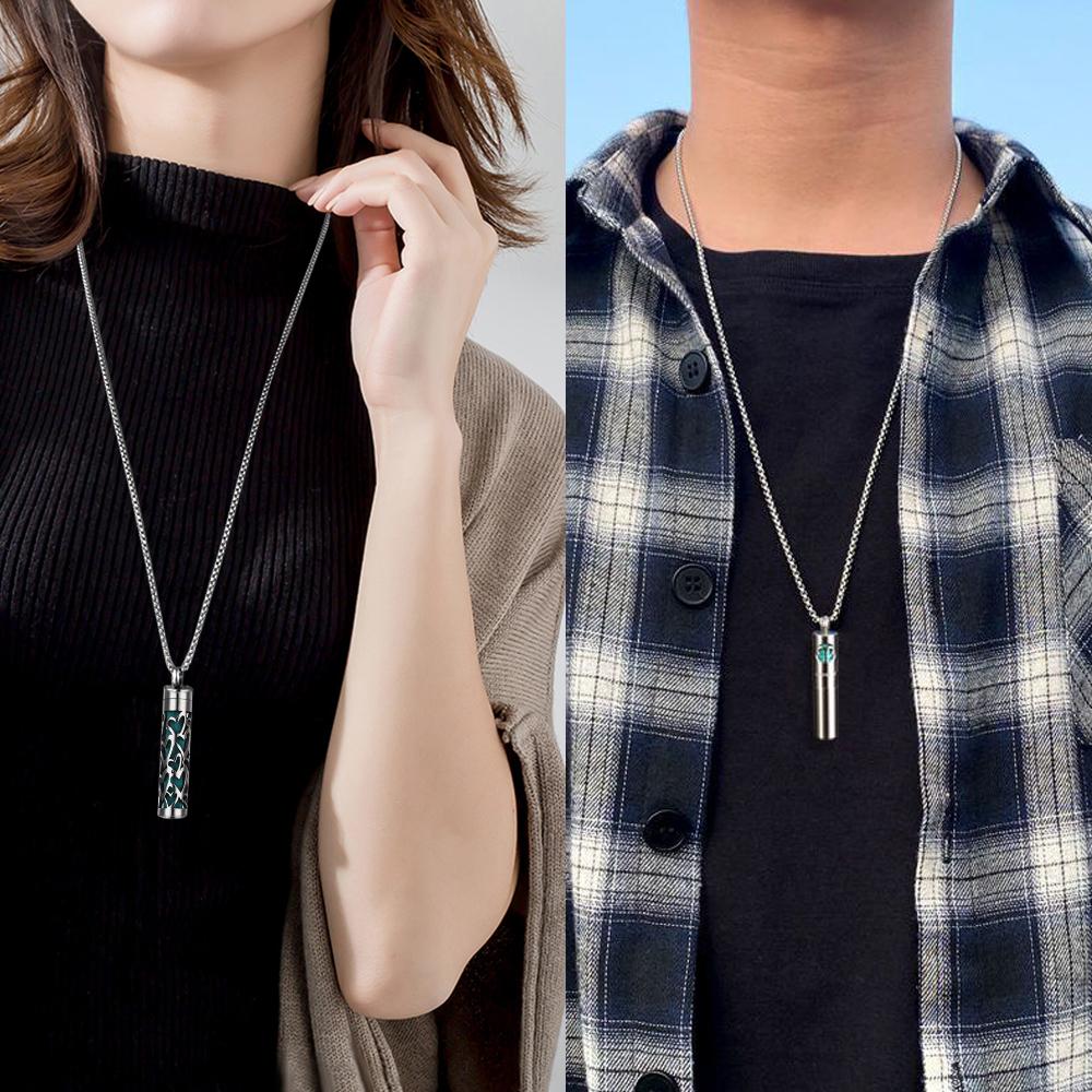 New Aromatherapy Essential Oil Diffuser Necklace - Stainless Steel Open Locket, Stainless Steel Jewelry, 70cm Chain, 1pc Perfume Pad, Everyday Wear Costume Jewelry Necklace