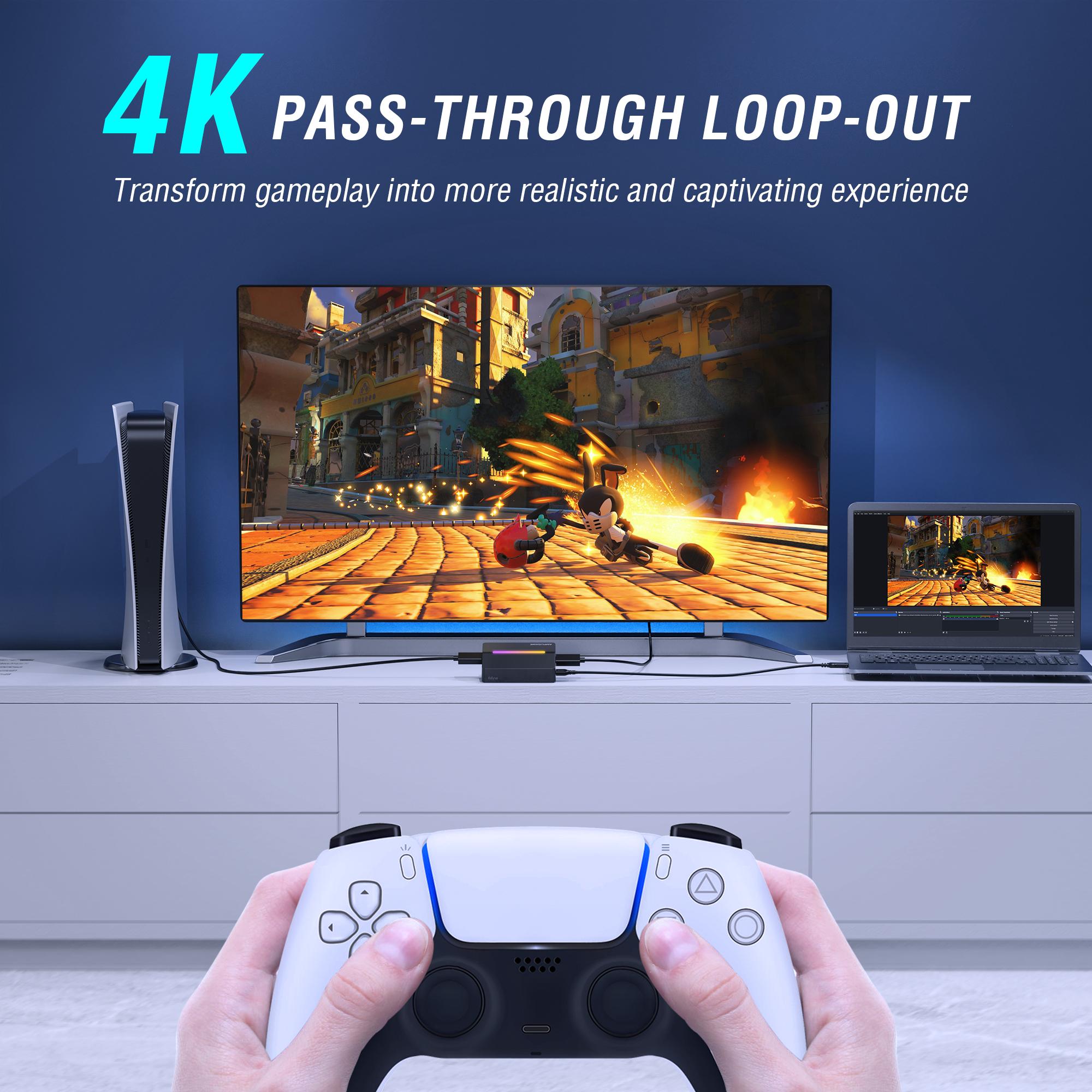 FIFINE AmpliGame Video Capture Card, HD 1080 60fps for Audio Video, Gaming, Live Streaming, HDMI to USB Capture Card Compatible with PS4/Windows/Mac OS/Switch/Xbox, - Ampligame V3