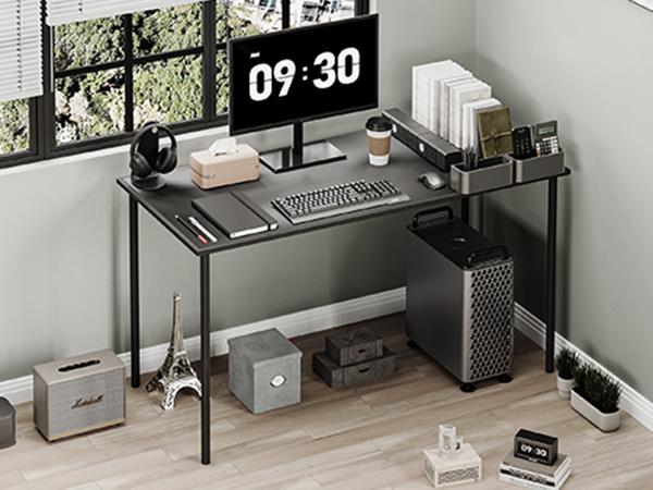 Sedeta 64.5 inch LED L-Shaped Gaming Desk with Storage Wooden Top Metal Frame Space-Saving Corner Desk for Bedroom Office APP Control Adjustable Monitor Arm