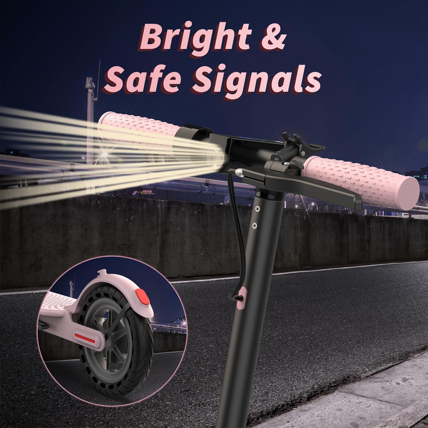 Electric Scooter,8.5" Tires,350W Motor,Up to 19MPH Max Speed,Portable Electric Scooter with Light, Suitable for Female Girls,Halloween Gifts