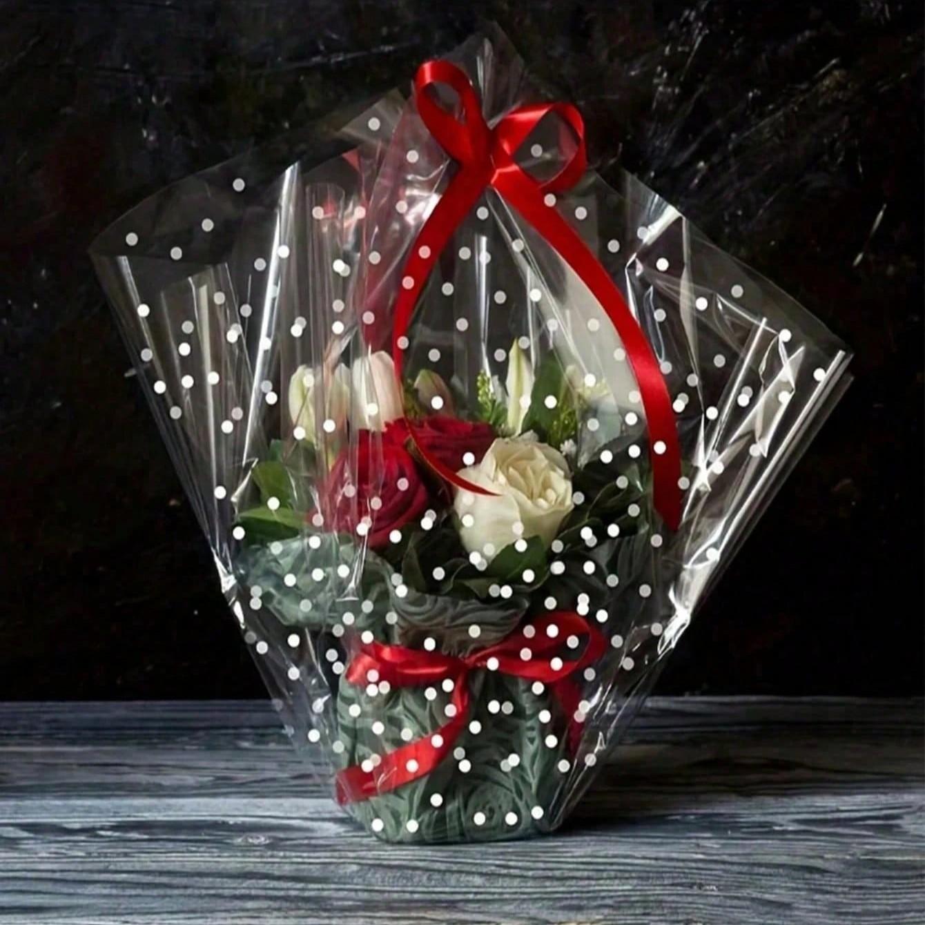 30m Transparent Plastic Packaging Paper Roll, Wide Clear Film for Gifts, Bouquets, Food, Baskets, DIY Crafts, Holiday Decorations