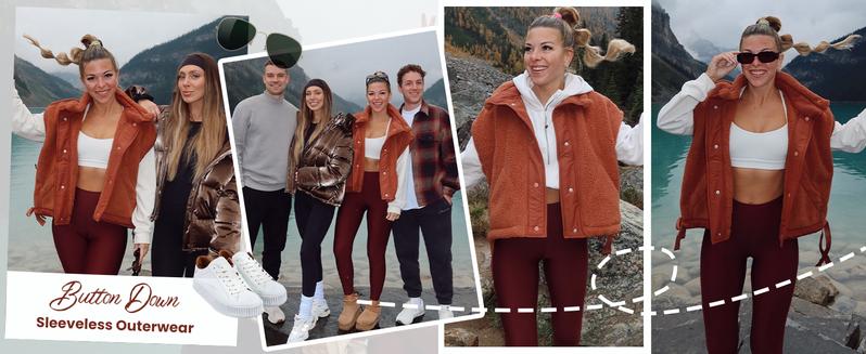 Ommig Women's Fleece Vest Casual Sleeveless Button Down Winter Warm Sherpa Jacket with Pockets Ommig Women's Fleece Vest Casual Sleeveless Button Down Winter Warm Sherpa Jacket with Pockets