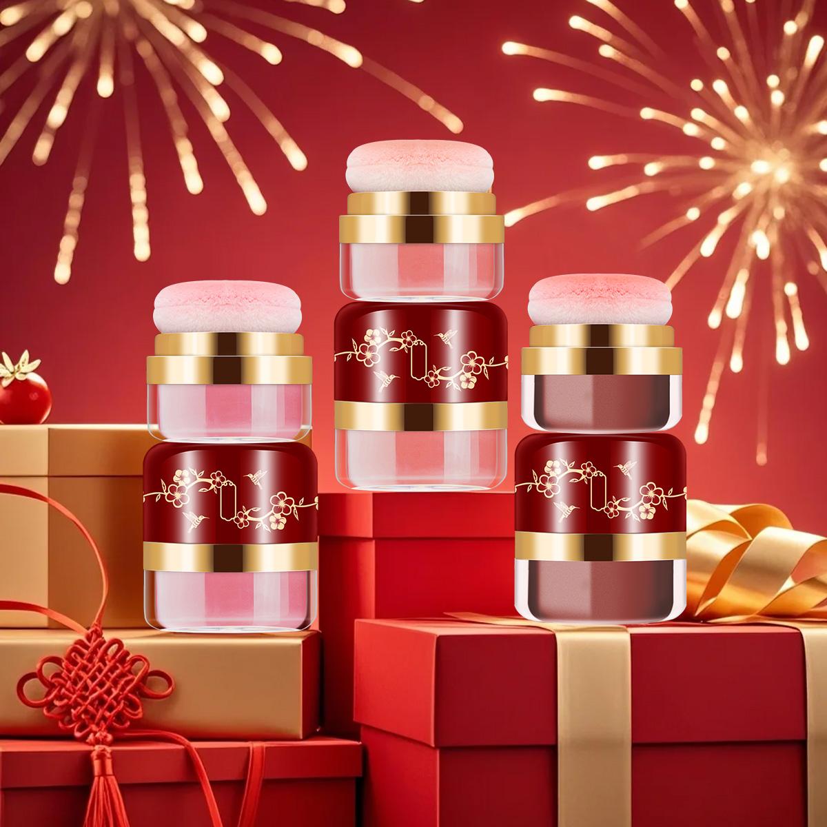 ROSE Three-Color Blush, Including Coral Red, Peach Pink, Frostbitten Red, Turns You Into a Vitality Girl, Suitable For Daily Makeup, Fully Shows Feminine Softness, Holiday Gift, Halloween Gift, Christmas Gift, For Mom And Girlfriend, Compact And Exquisite