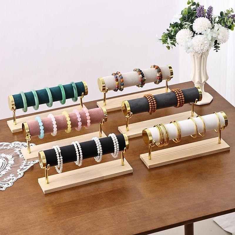 High-End Bracelet Jewelry Storage Rack, 1/2/3 Layer Display Stand, Portable Solid Wood, Suitable for Living Room, Desk, Shop