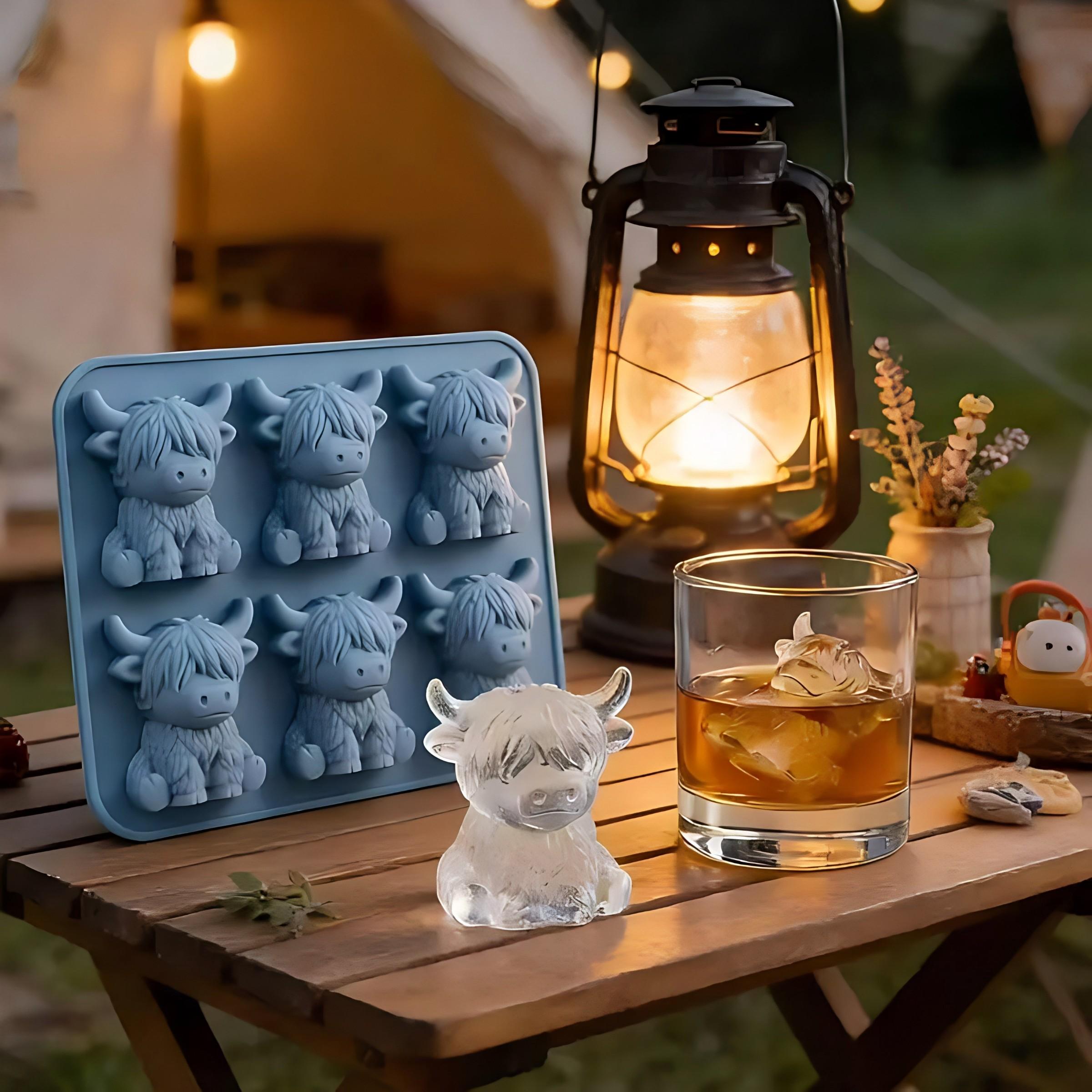 Mini Highland Cow Ice Cube Mold, Cute 3D Ice Cubes for Drinks, Perfect for Parties and Gifts, Enhance Drink Flavor