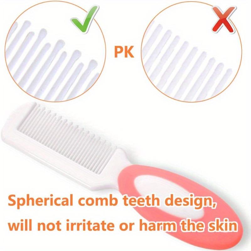 Baby Hair Brush, Cradle Cap Brush, Baby Hair Comb, Baby Hair Brush and Comb Set for Newborns & Toddlers, Baby Brush Soft Bristles, Ideal for Cradle Cap, Perfect Baby Registry Gift (Pink)