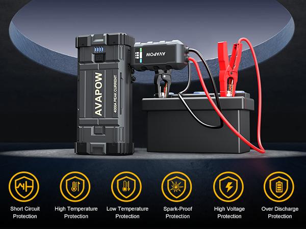 AVAPOW 4000A Car Battery Jump Starter–12V Portable Power for 10L Gas/10L Diesel Engines, Booster Function, PD 60W Fast Charging Lithium Jump Box Outdoorfun AVAPOW 4000A Car Battery Jump Starter–12V Portable Power for 10L Gas/10L Diesel Engines, Booster Function, PD 60W Fast Charging Lithium Jump Box Outdoorfun