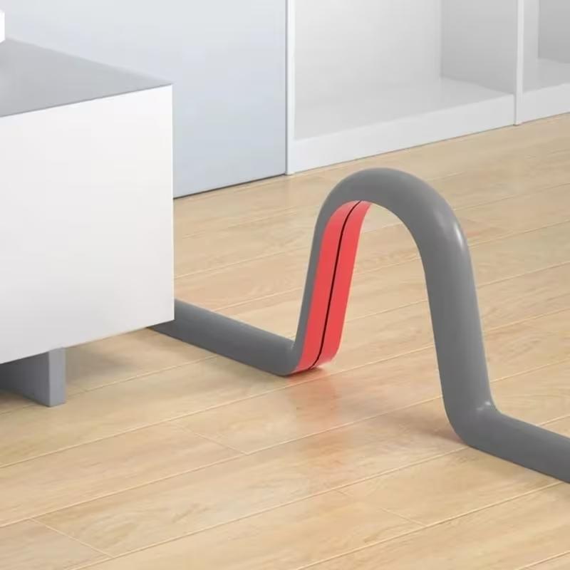 1pc 3Meters Flexible Self-adhesive Cable Protection Sleeve, Self-Adhesive Curved Wire Cover for Floor Wiring, Suitable for Home Use to Prevent Tripping 