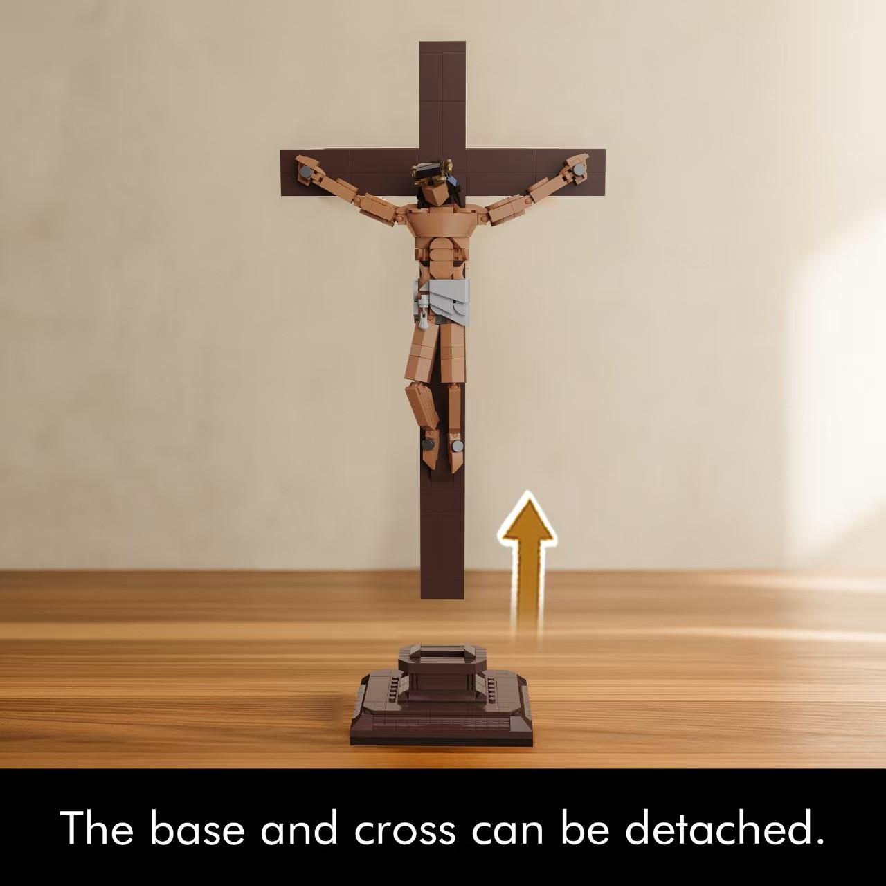 Jesus Crucifix Building Set - 588 Pieces Easter Decoration Ornament, Home Display, Suitable for Ages 8 and Up, Unisex Bricks & Parts