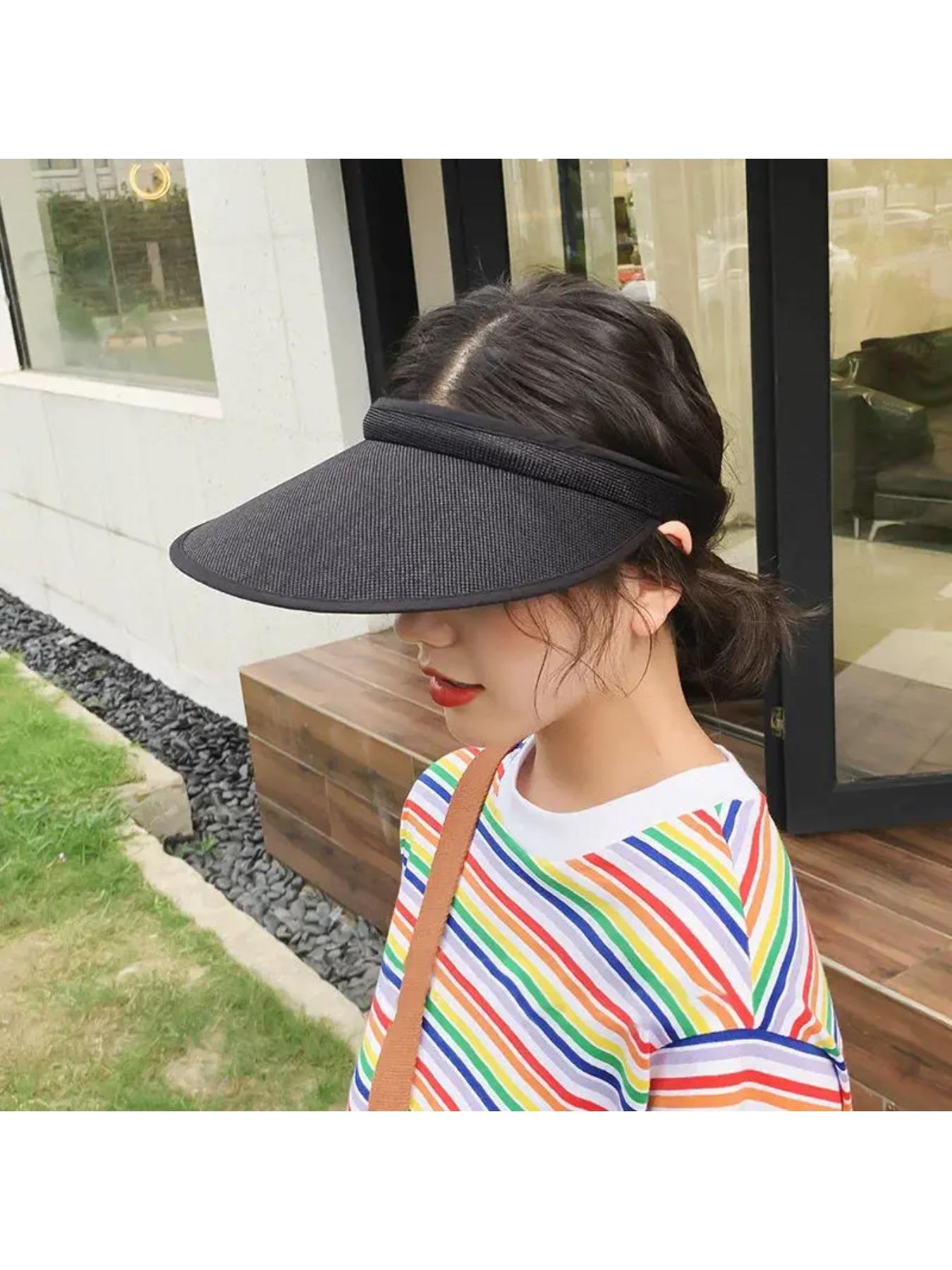 New Summer Women Casual Sun Visor Hat Beach Empty hat Ladies Adjustable Nature Straw Topless Cap