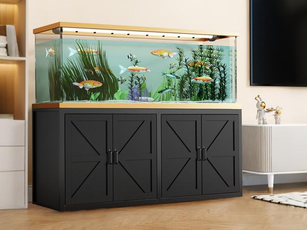 125-150 Gallon Fish Tank Stand with Power Outlet, Heavy Duty Aquarium Stand with Cabinet Storage for Fish Tank Filters and Accessories, 72.9" L*18.9" W Tabletop, 2200 LBS Capacity
