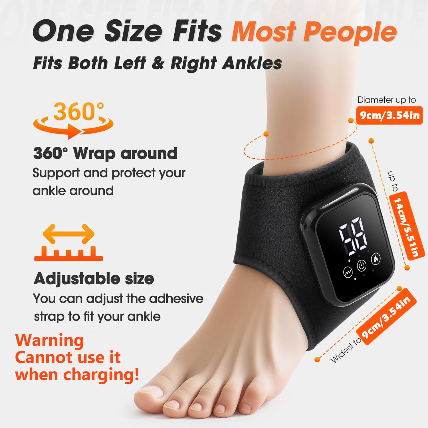 Electric Heated Foot Massager, Wireless Ankle Heating Pad, Portable Foot Warmer, Rechargeable Spa Tool for Men and Women, USB Rechargeable, Usb Rechargeable Massagers (1 Piece or 2 Pieces) detail 2