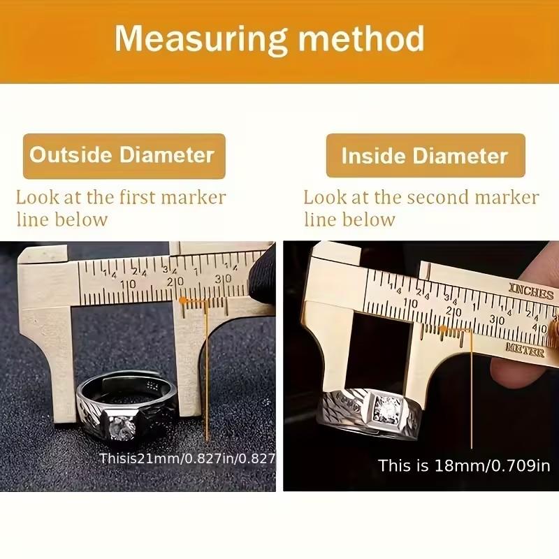 Mini Vernier Caliper 100mm, Brass Pocket Size, Dual Scale, Copper Material, Metric & Imperial Measurements, Portable Precision Tool