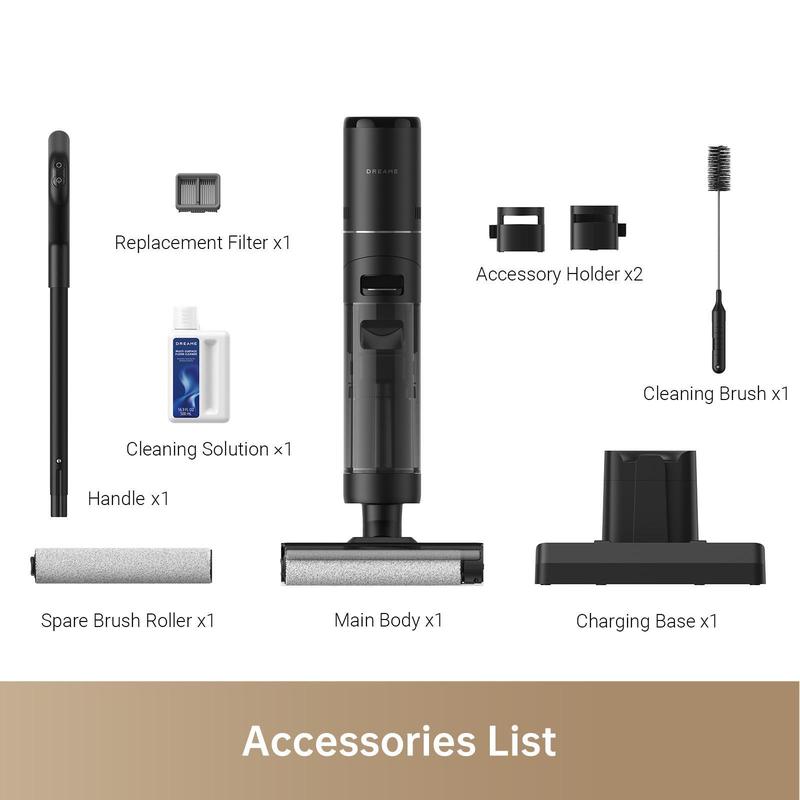 DREAME H12S Vacuum Mop, Wet Dry Vacuum Cleaner, Cordless Vacuum Mop All in One for Hard Floors, Edge Cleaning with Dirt Detection, Hot Air Drying, Smart Floor Cleaner Great for Sticky Messes on Multi-Surfaces