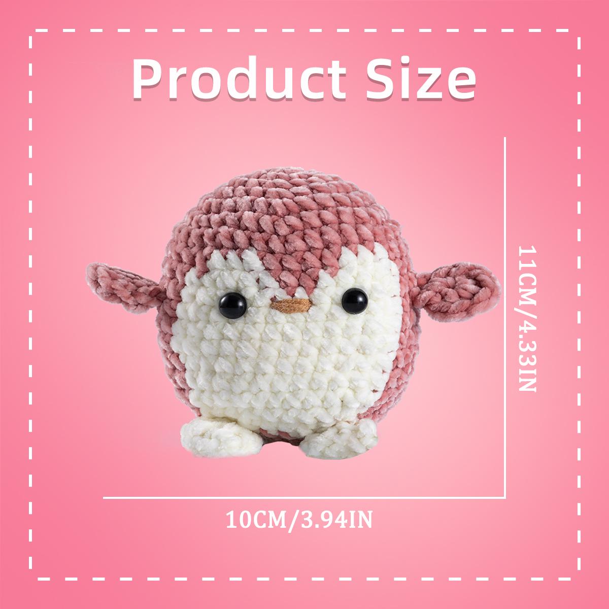 Beginner DIY Crochet Kit, Cute Shiny Plush Penguin, Easy to Learn, Perfect for Doll Gifts, Stress Relief, Knitting Learning, Includes Video Tutorial