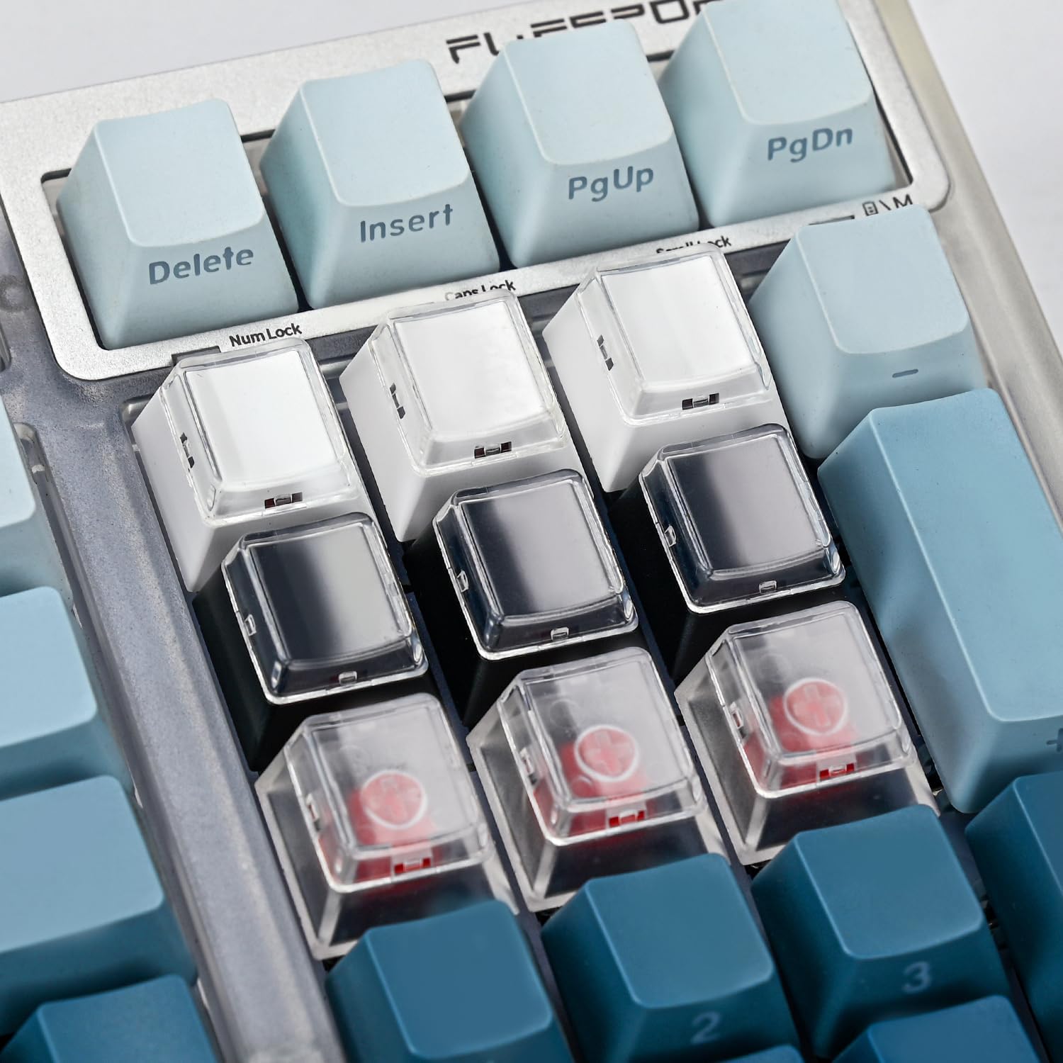12Pcs Black Base Double-Layer Keycaps with Translucent Synthetic Cover Cap, Removable Top for DIY Labels & Sticker Swap, Compatible with Cherry MX Switches