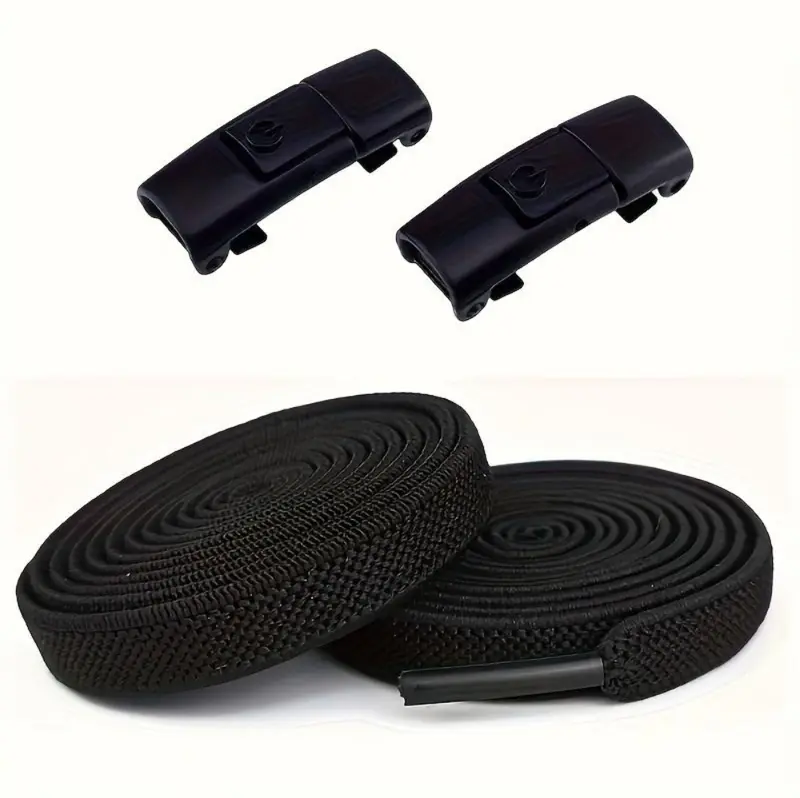 Unisex Adjustable No-Tie Stretchy Cotton Elastic Athleisure Shoelaces Set - 39.4in, Metal Lock Hold, Simple Adjustable Buckle, Customizable Length, Lightweight One Size, Travel-Ready, Sports Shoe Accessory, Elastic Laces for Sneakers