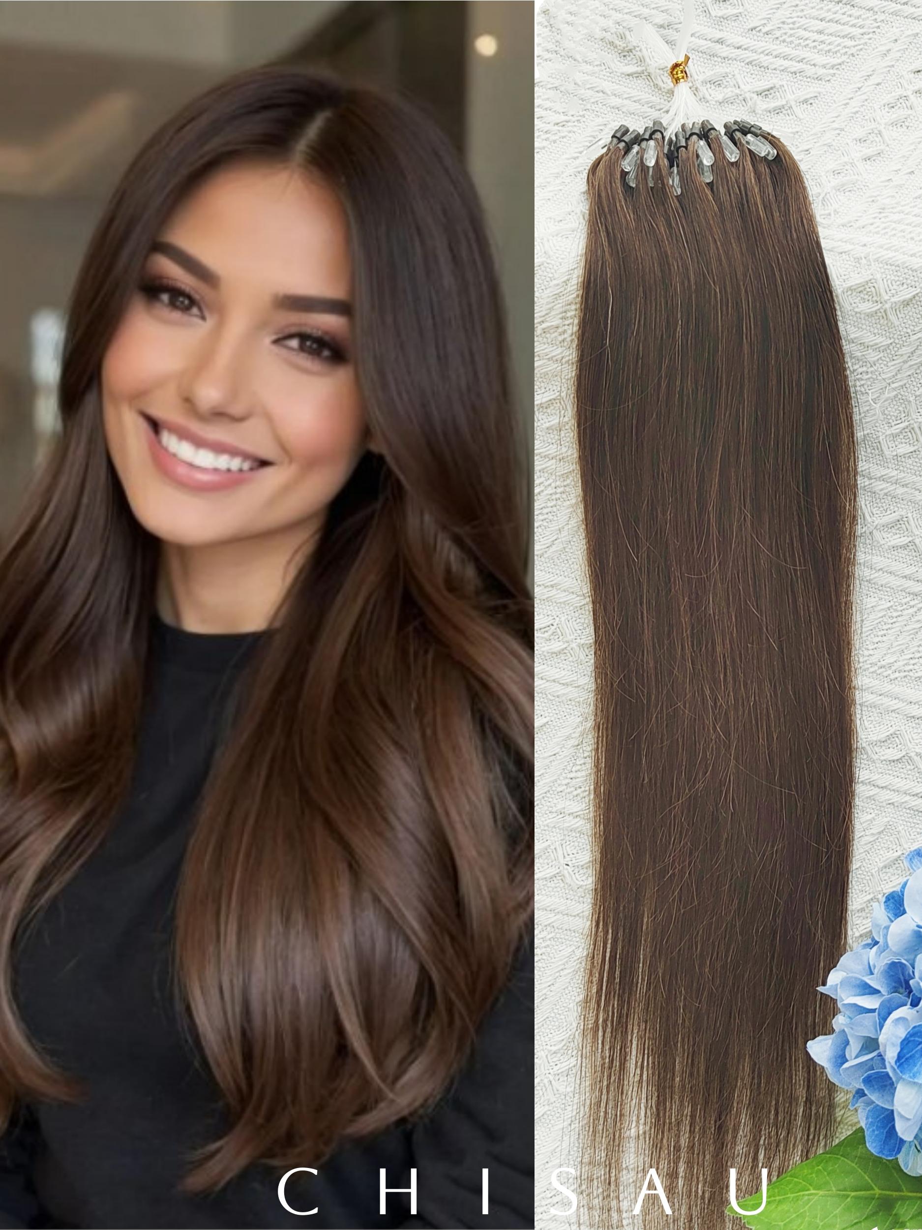 Microlink Hair Extensions Made from Real Human Hair, Featuring Microbead Micro Loop Technology, Soft And Shiny, with a Total of 50 Strands